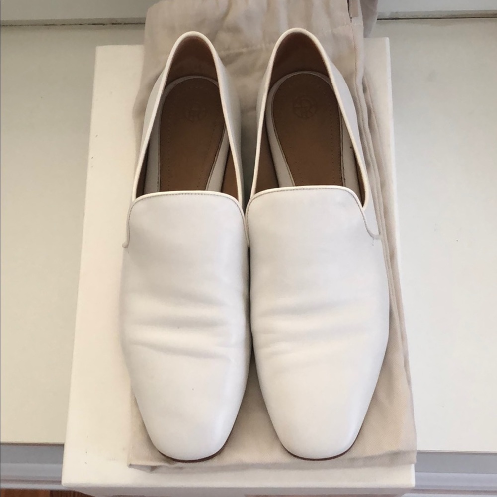 THE ROW Alys Napa White Leather Slipper. Sz39.5.